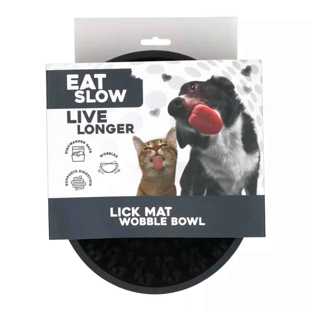 Eat Slow Live Longer Lick Mat Wobble Bowl Grijs