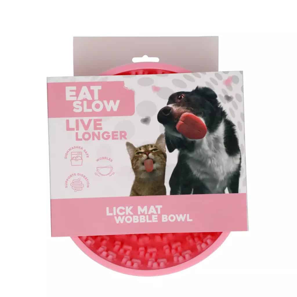 Eat Slow Live Longer Lick Mat Wobble Bowl Roze