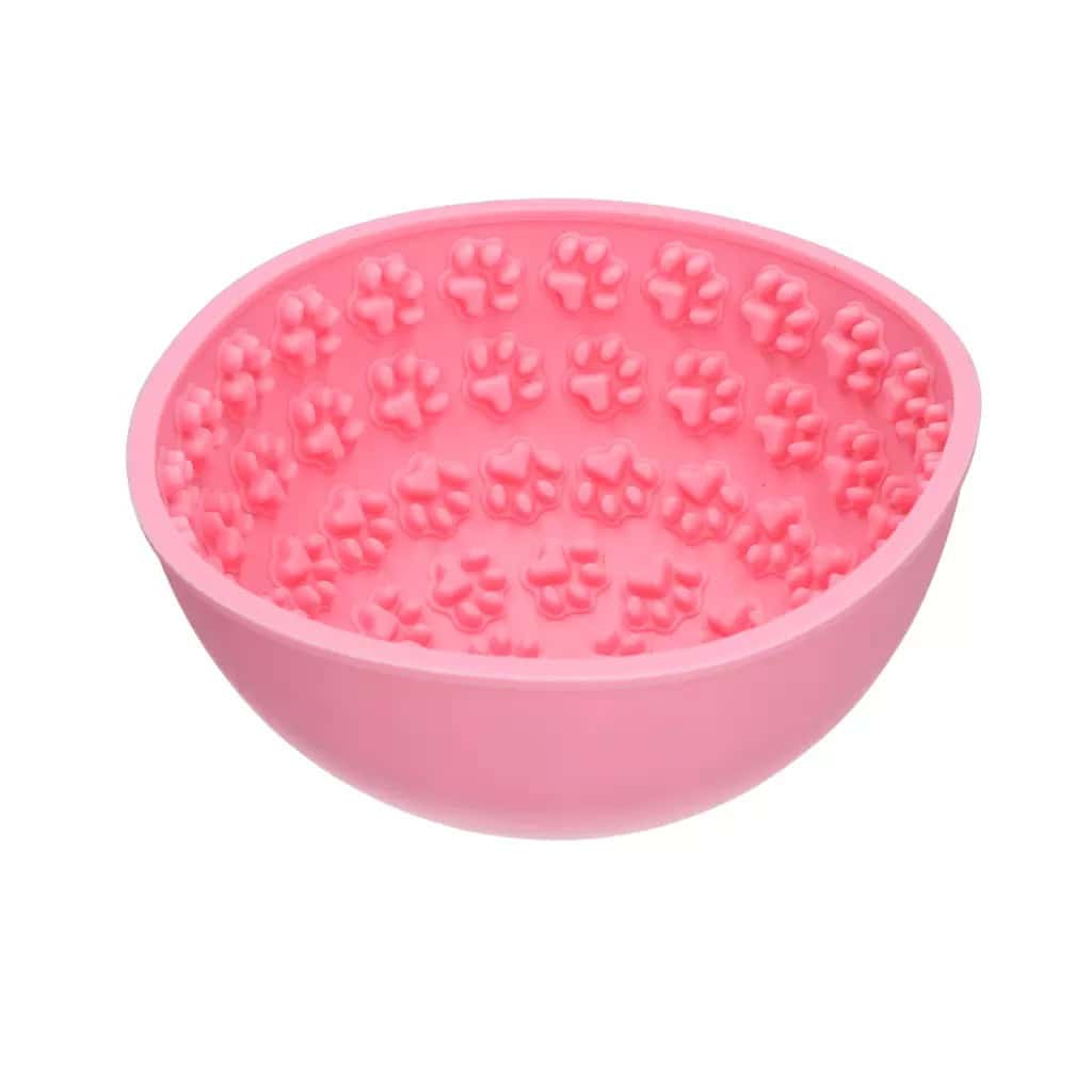 Eat Slow Live Longer Lick Mat Wobble Bowl Roze