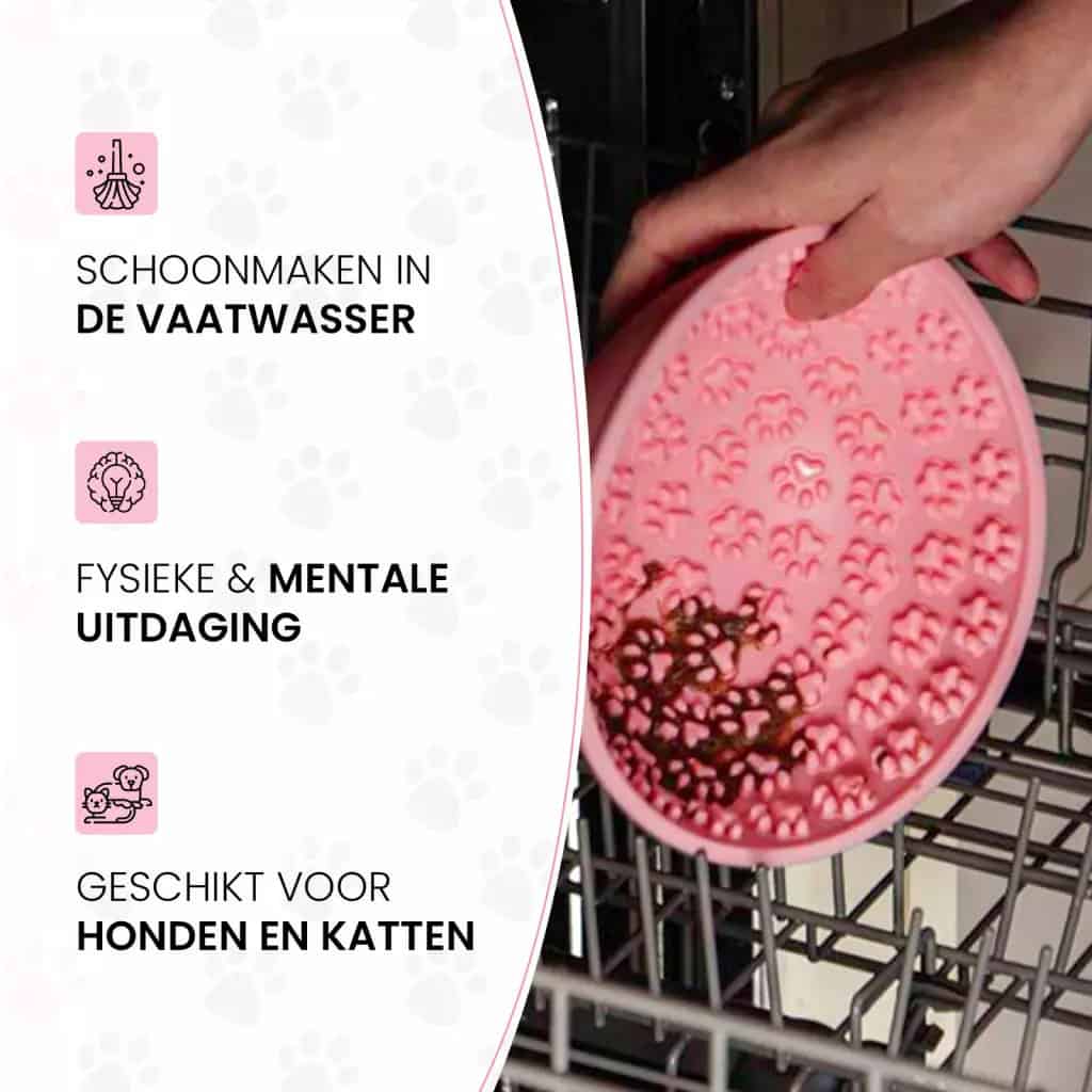 Eat Slow Live Longer Lick Mat Wobble Bowl Roze