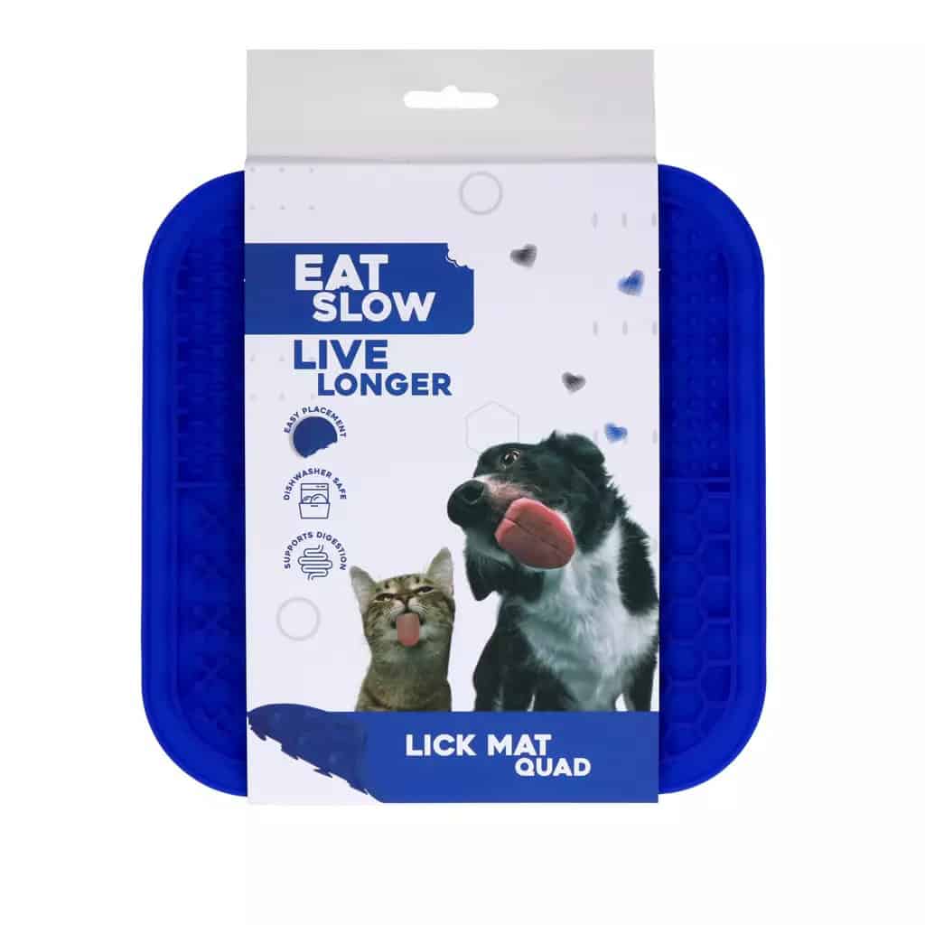 Eat Slow Live Longer Lick Mat Quad Blauw