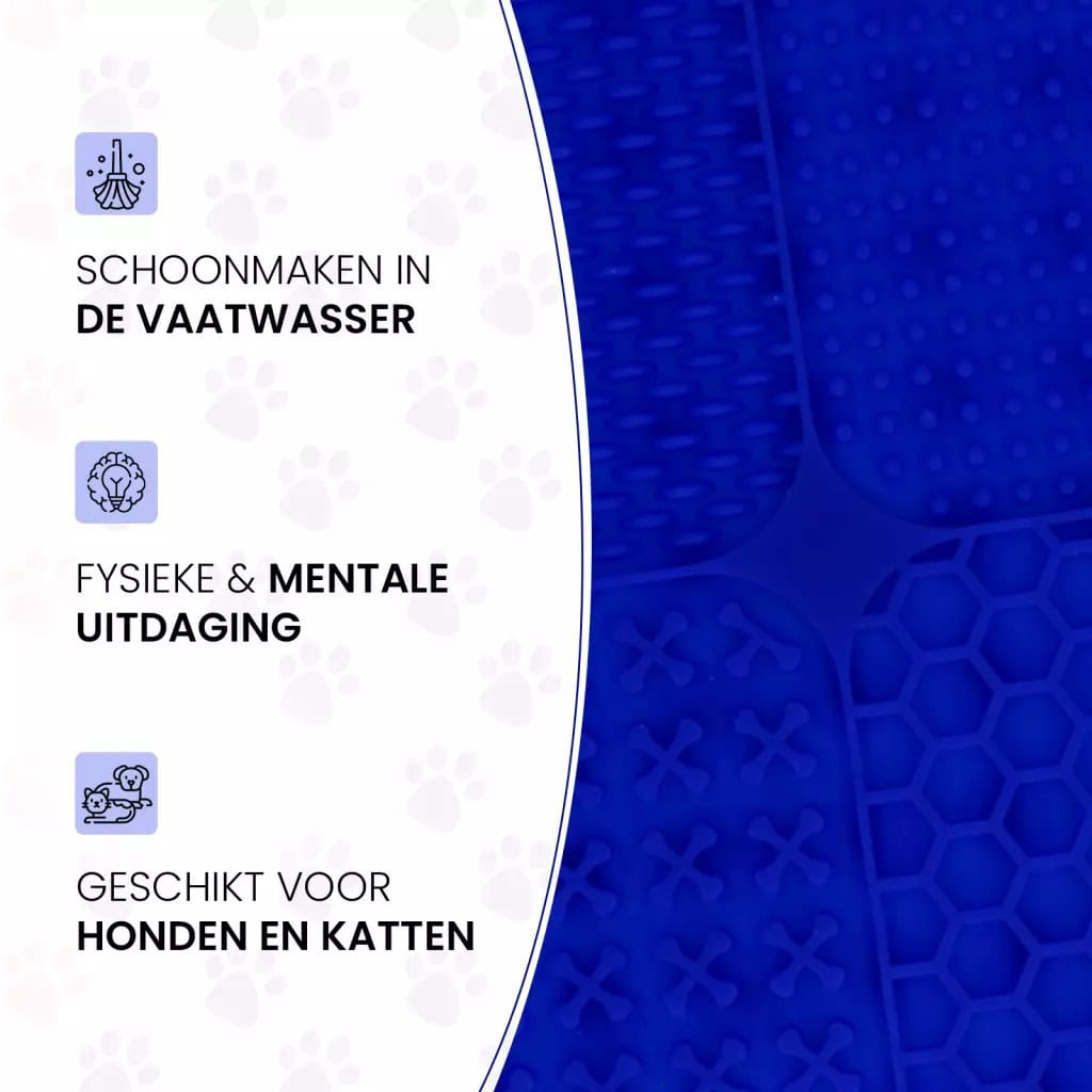 Eat Slow Live Longer Lick Mat Quad Blauw