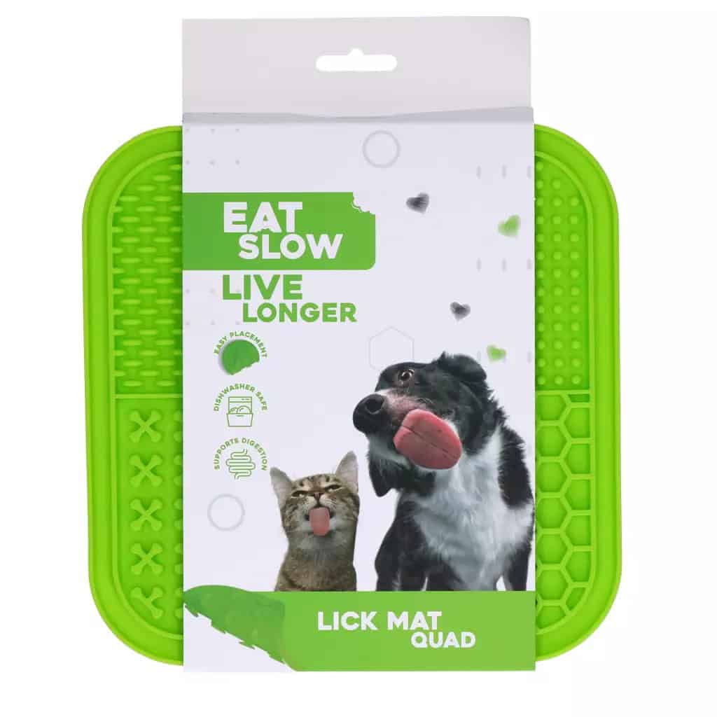 Eat Slow Live Longer Lick Mat Quad Groen