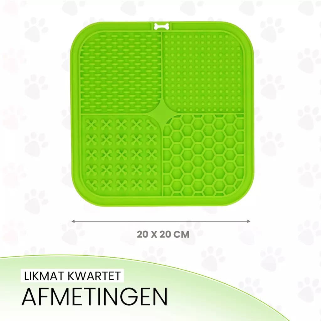 Eat Slow Live Longer Lick Mat Quad Groen