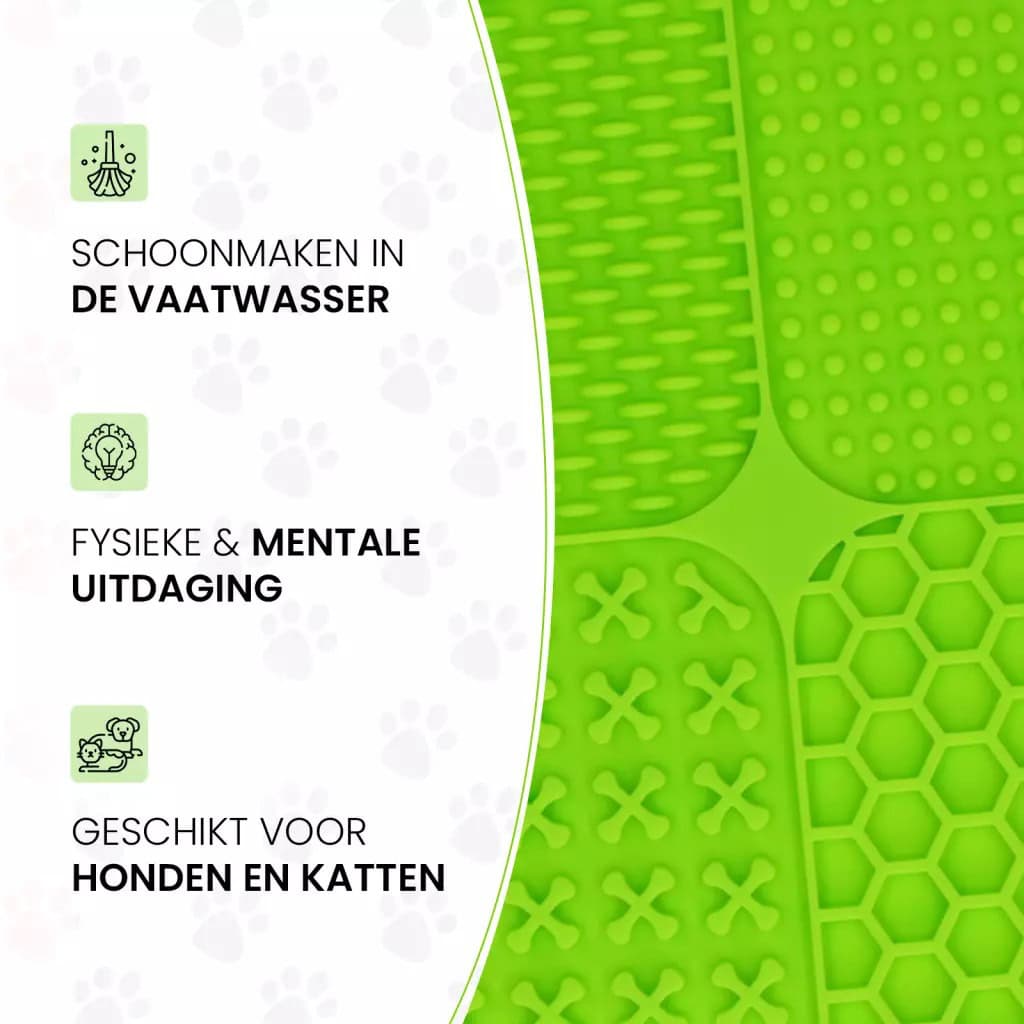 Eat Slow Live Longer Lick Mat Quad Groen