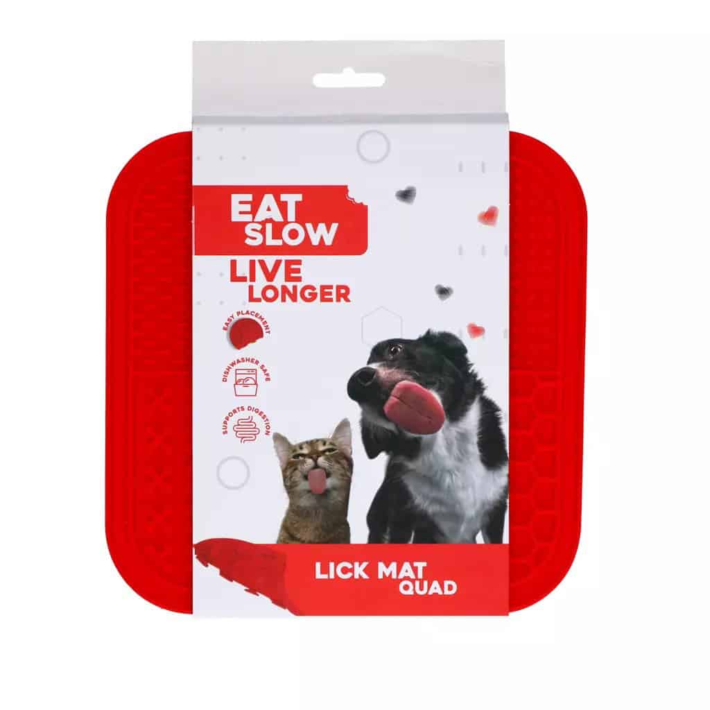 Eat Slow Live Longer Lick Mat Quad Rood