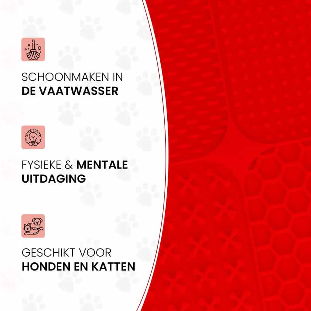 Eat Slow Live Longer Lick Mat Quad Rood