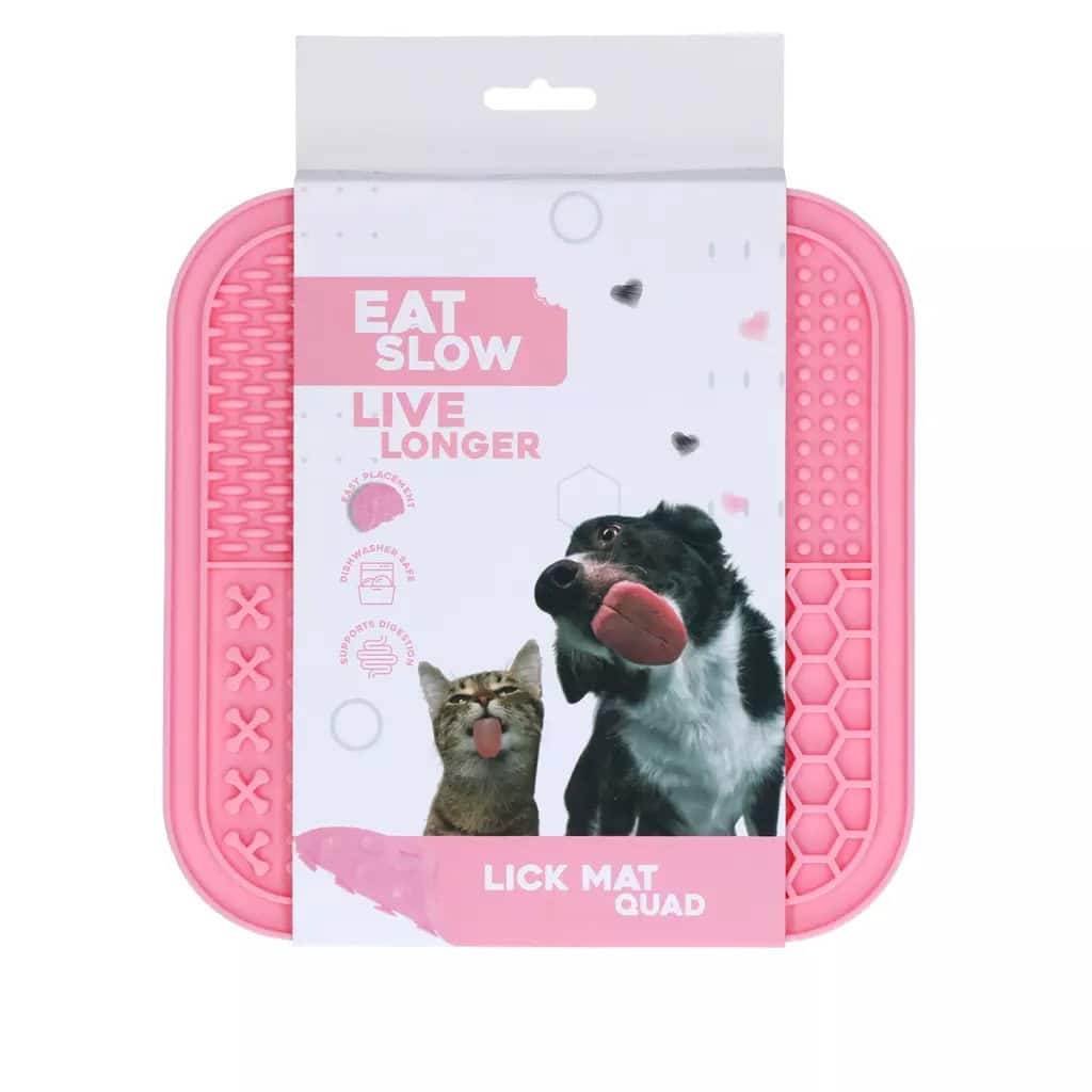Eat Slow Live Longer Lick Mat Quad Roze